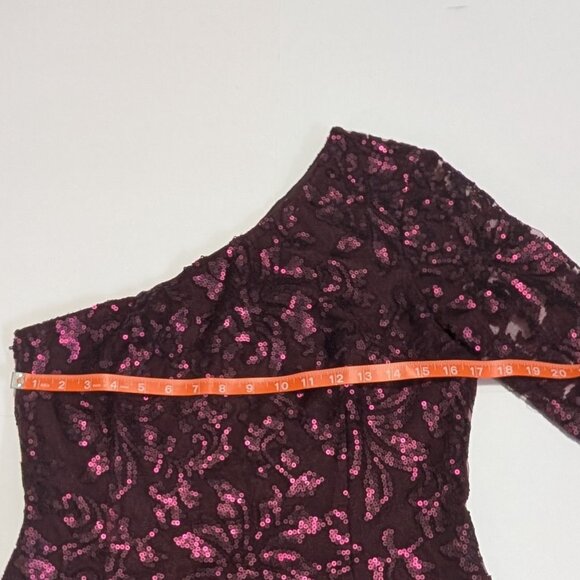 H&M One Shoulder Purple Sequins Dress, Size 12 - Picture 14 of 15